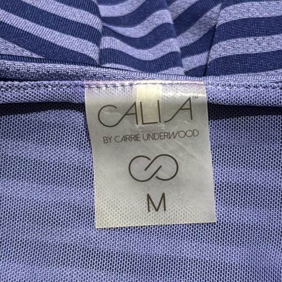 Calia Womens Medium Tank Top Shirt Purple Stripe Sleeveless Scoop Neck Racerback - Picture 5 of 6